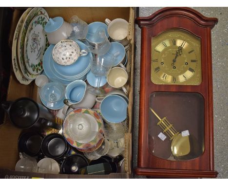 A Poole tea service; other ceramics, a Wedgwood coffee set, chintz tea service, royal commemorative mugs, EP sugar bows, broo
