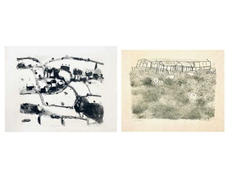 Ben HARTLEY (1933-1996) Elis Pigs  Lithograph, signed and inscribed, image size 32 x 43cm, page size 43.5 x 54cm. Together wi