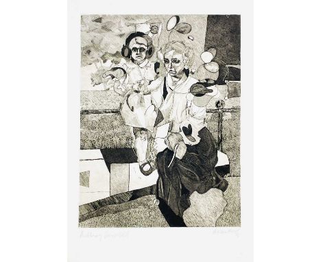 Anthony CURRELL (1942-2022) Mother & Child  Etching, signed, artist's proof, plate size 60 x 45cm, sheet size 76 x 56cm
