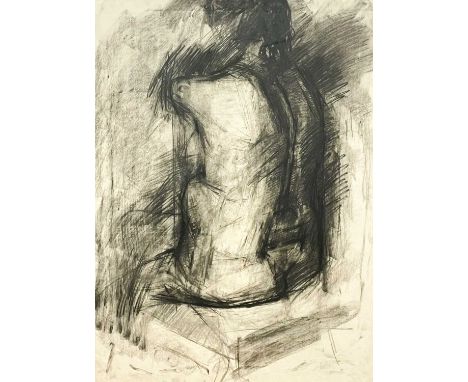 Francis HEWLETT (1930-2012) Nude Study from Behind Charcoal on paper, 74.5cm x 54.5cm, 80cm x 60cm framed