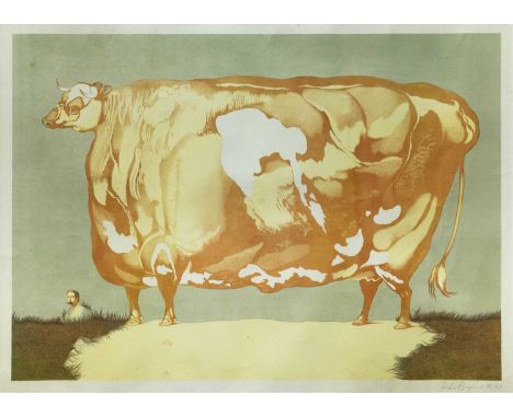John BYRNE (1940-2023) Prize Cow  Lithograph, signed, numbered 10/47, image size 59 x 84cm, 81 x 104cm framed.