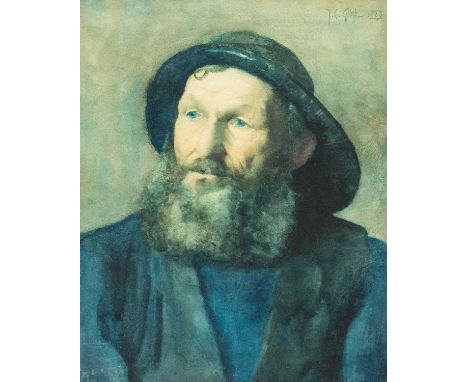 Thomas Cooper GOTCH (1854-1931) An Old Salt, 1888  Watercolour, signed and dated 1888, 35 x 28cm, framed 56.5 x 50.5cmExhibit