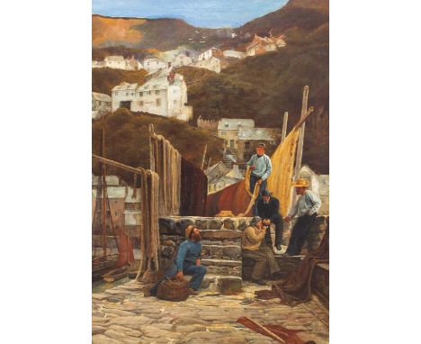 Edward Richard TAYLOR (1838-1911) Clovelly   Oil on canvas, signed, 111 x 75cm, 135 x 100cm framed.  This oil has been profes