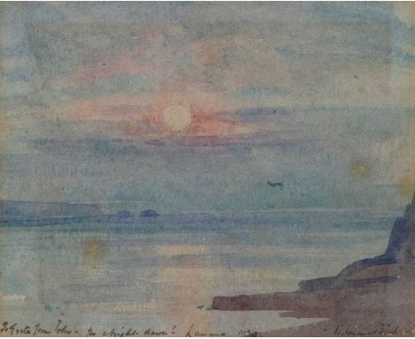 Samuel John Lamorna BIRCH (1869-1955) A Bright Dawn, Lamorna Watercolour, signed, titled and inscribed, 9.5cm x 11.5cm, 24.5c