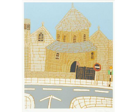 Bryan PEARCE (1929-2006) Round Church, Cambridge  Lithograph, stamp signature, numbered 44/75, image size 47.5 x 40cm, 69 x 5