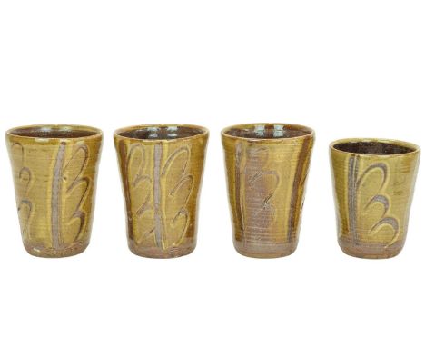 Seth CARDEW (1934-2016) Set of four beakers  Stoneware, each with impressed personal and Wenford Bridge Pottery seals, height