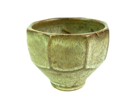Jeremy LEACH (1941) Cut Sided Bowl  Stoneware, impressed seal to base, height 11cm.