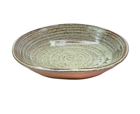 Janet LEACH (1918-1997) Shallow Bowl  Stoneware, impressed personal and Leach Pottery seals to base, diameter 29cm.