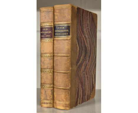 Coin Catalogues. Bound collections of coin catalogues, 2 volumes, 1860-63, containing 24 catalogues, predominantly from S. Le