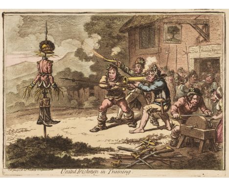 * Gillray (James). United Irishmen in Training [and] United Irishmen upon Duty, published H. Humphrey, June 13th &amp; June 1