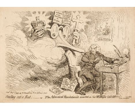 * Gillray (James). Smelling out a Rat; -or- The Atheistical-Revolutionist disturbed in his Midnight "Calculations", London: H