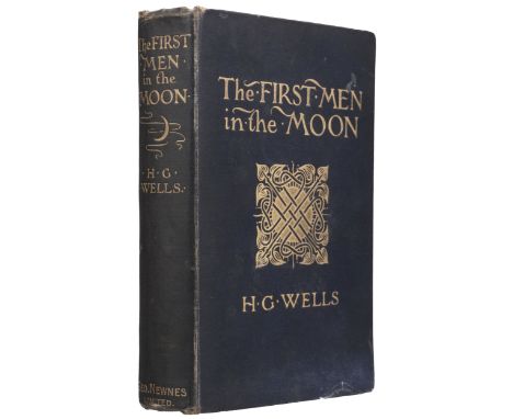 Wells (H. G.). The First Men in the Moon, 1st edition, London: George Newnes Ltd., 1901, 12 monochrome plates by Claude Shepp