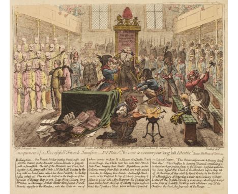 * Gillray (James). Consequences of a successful French Invasion, No I. Plate 1st, We come to recover your long lost Libertine