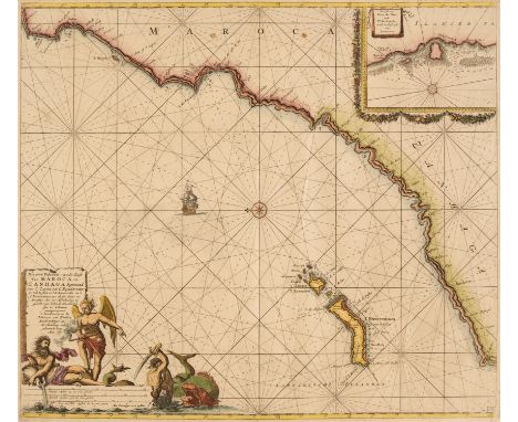 North Africa. Van Keulen (Johannes), Nieuwe Pascaert vande Kust van Maroca en Zanhaga beginnend van C. Cantin tot C. Bajador.