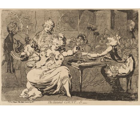 * Gillray (James). The Injured Count, S[trathmore] - published by C. Morgan, circa 1786, uncoloured etching, mount stained an