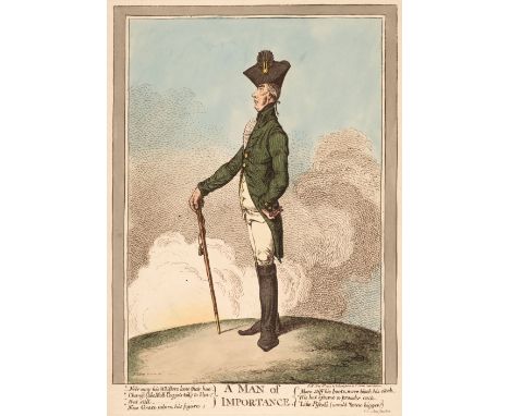 * Gillray (James). A Man of Importance, London: H. Humphreys, May 16th 1799, etching on wove paper with contemporary hand col