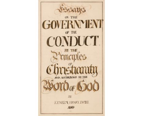 Digby (Kenelm Henry). Essays on the Government of the Conduct by the Principles of Christianity and according to the word of 