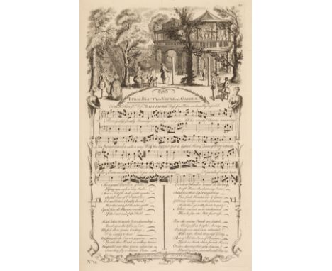 Bickham (George). The Musical Entertainer, 2 volumes bound in 1, 1st edition, London: George Bickham, [1737], engraved title 