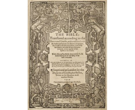 Bible [English]. The Bible: Translated according to the Ebrew and Greeke, and conferred with the best translations in divers 