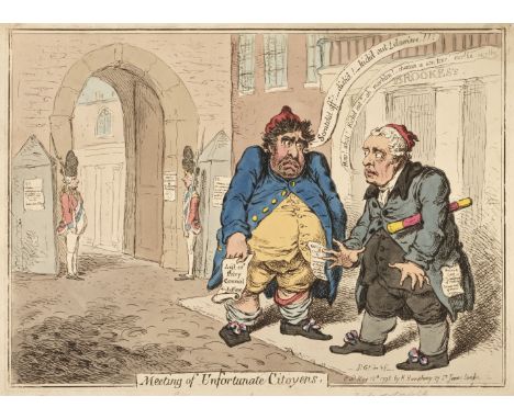 * Gillray (James). Meeting of Unfortunate Citoyens, London: H. Humphreys, May 12th, 1798, etching on wove paper with contempo