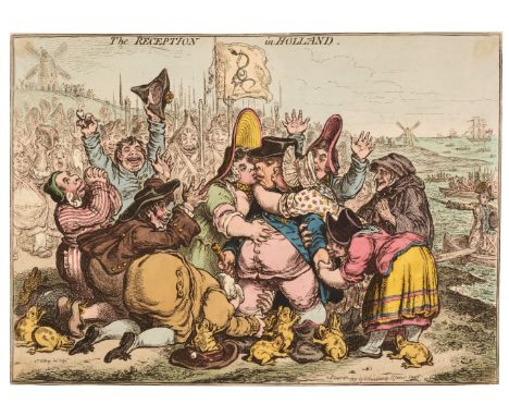 * Gillray (James). The Reception in Holland, published by H. Humphrey, September 8th, 1799, etching on wove with contemporary