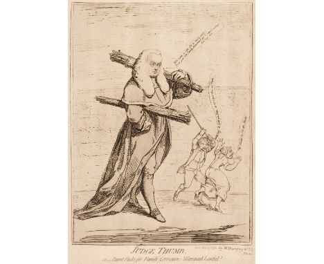 * Gillray (James). Judge Thumb, or- Patent Sticks for Family Correction: Warranted Lawful!, London: W. Humphreys, November 27