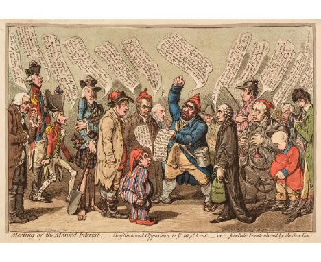 * Gillray (James). Meeting of the Monied Interest..., published H. Humphrey, December 13th 1798, etching with aquatint, conte