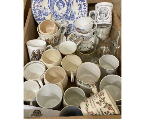 Collection of Royal Commemorative ware, to include Spode Silver Jubilee mug, Shelly King George mug, Burleigh Ware Coronation