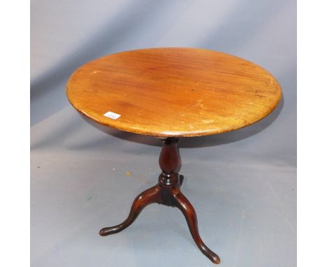 A 19th Century mahogany wine table, raised on tripod base. H-68cm 