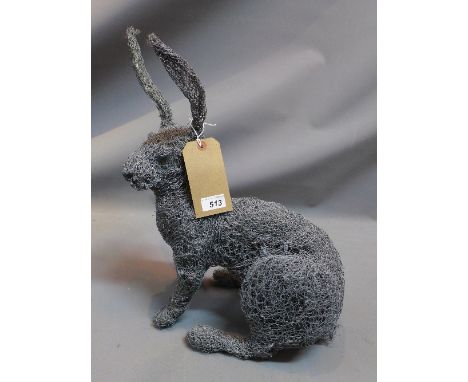 A wire work model of a hare, H;50cm W:45cm D:18cm