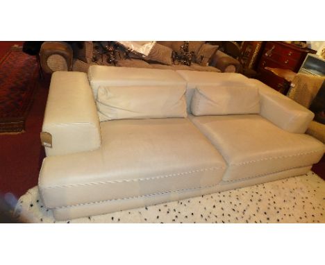 A Cierre, Italian designer, white leather two seater sofa