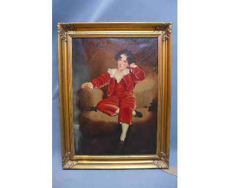 Eli Andersen (20th century Danish school), Portrait of a Young Girl on an Armchair, oil on canvas, signed lower right, 70 x 4