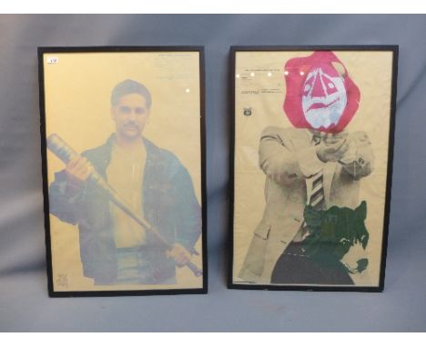 A pair of lithograph, Rigie Ranve Targes by graffiti artist Paul Insect from the 2005 London Santa's Guetto organised by Bank