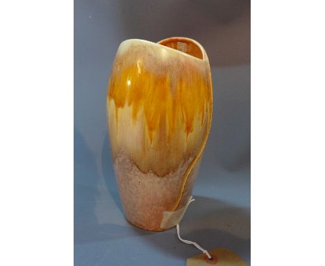 A Sylvac tulip shaped glazed ceramic vase, marked to base, H. 20cm