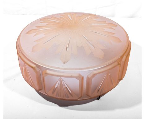 An Art Deco glass ceiling light shade