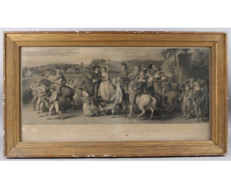 AFTER THOMAS STOTHARD RA (19TH CENTURY) 'The Procession of the Flitch of Bacon' engraving, by James Henry Watt annotated, 39c