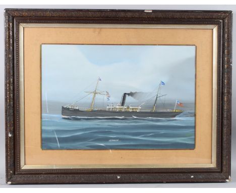 MARITIME SCHOOL (LATE 19TH EARLY 20TH CENTURY) Portrait of the steamship SS Franclin, watercolour gouache, 37cm x 56cm