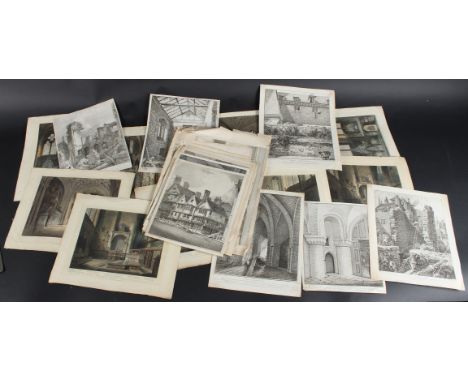 AFTER AUGUSTUS PUGIN Views of ecclesiastical interiors and a miscellaneous collection of architectural engravings by other ha