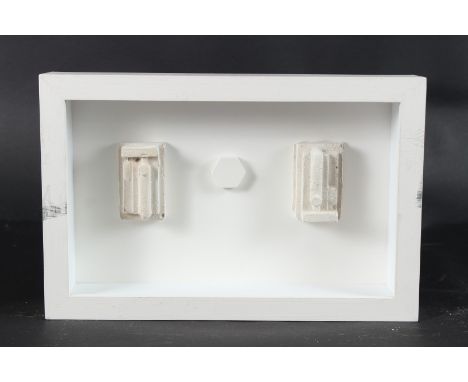 SIR EDUARDO PAOLOZZI CBE RA (1924-2005) Three element abstract relief sculpture, 36cm x 23cm overall