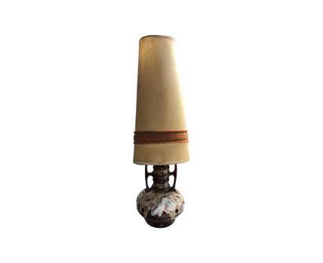 A 1970's German pottery table lamp with shade 