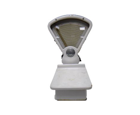 A set of enamelled grocers scales 