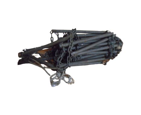 A cast iron chain fire escape ladder 