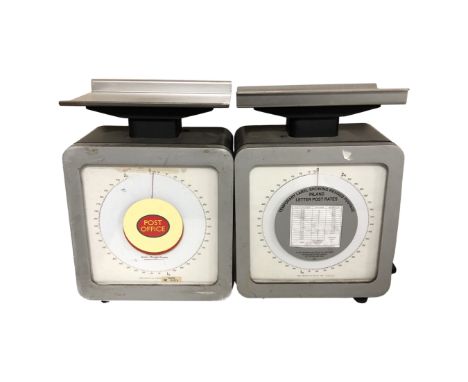 Two sets of post office scales 