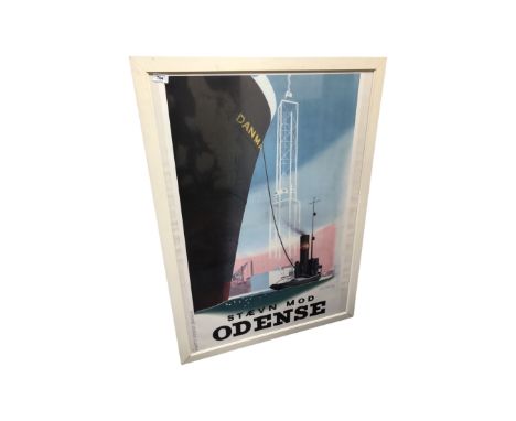 A colour print after Aage Rasmussen : Odense, 100cm by 62cm.