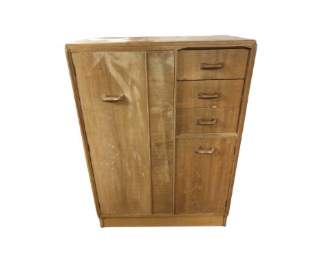 A mid century G-Plan E Gomme light oak small compactum wardrobe, width 88 cm height 121 cm