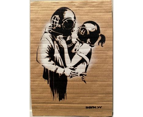 BANKSY DISMALAND BANKSY ORIGINAL DISMALAND Bombe aérosol et pochoir sur carton, signé et numéroté à 50 exemplaires.Art gratui