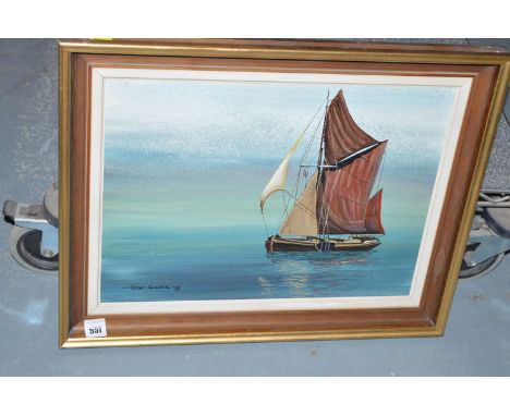 An oil painting  - Portrait of a fishing boat, by Dan Goldie, signed and dated '79.