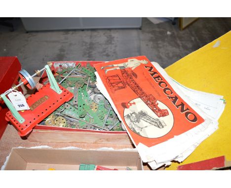 A Mamod accessory for a steam engine; together with a quantity of loose Meccano.