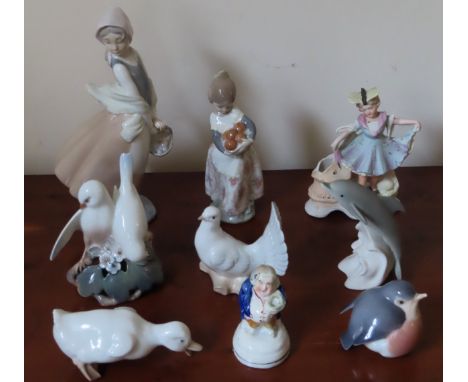 Sundry ceramic figures Inc. Lladro, Royal Copenhagen, etc
all used and unchecked
