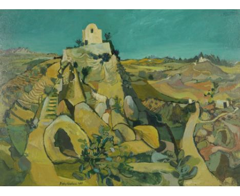 Rigby Graham (British, 1931-2015)Landscape, Crete signed and dated 'Rigby Graham 1966' (lower left)oil on board55 x 75.5cm (2